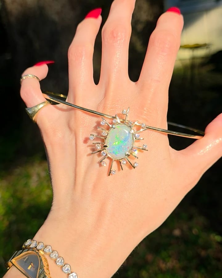 Opal sunburst bangle